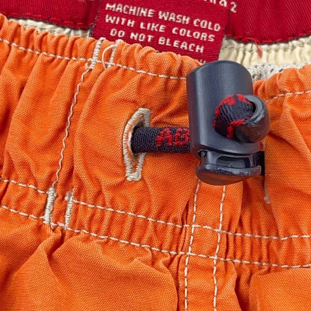 Vintage Y2K Abercrombie &‎ Fitch Swim Trunks Cargo Borad Shorts Orange 2000s